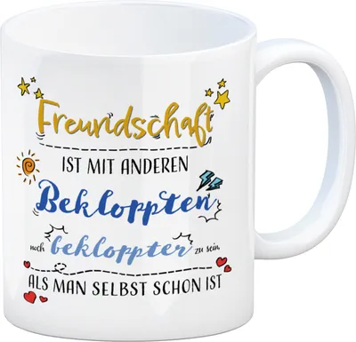 Produktbild von Kaffeebecher mit lustigem Spruch zu Freundschaft