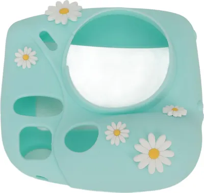 Obrázok produktu pre Ľahký kryt na instantný fotoaparát s popruhom cez rameno, mäkký silikónový ochranný kryt pre Instax Mini 7 Plus, Blue Daisy