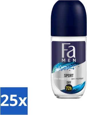 Zdjęcie produktu dla Fa Men - Sport - Dezodorant w sztyfcie - Cytrusowo-zielony - 50 ml - Opakowanie ekonomiczne - 25 sztuk