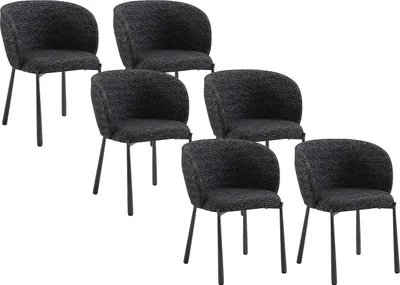 Produktbild von Stuhl 6er-Set - Tweedstoff & Metall - Schwarz - SIJOLA