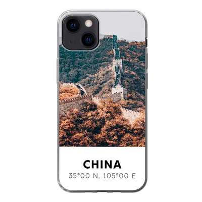 Produktbild von MuchoWow® Handyhülle Schutzhülle Hülle für iPhone 13 China - Große Mauer - Herbst - Asien Silikon Softcase Handy Hülle - Karteninhaber