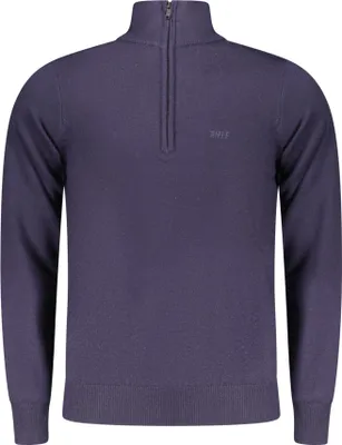 Immagine prodotto di Camicia da uomo a maniche lunghe blu con ricamo e mezza zip
