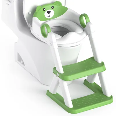 Productafbeelding van Kinderpotje met trappetje, verbeterde toiletbril voor jongens en meisjes, 2-in-1 kinderpotje met trappetje, spatbescherming en antislip voetsteun