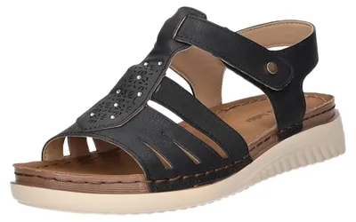 Produktbild von Sandalette mit Mehrweite bis 30mm Sohlenhöhe W21-S01208-BK