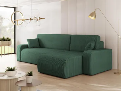 Obrázok produktu pre Rohová sedačka na každodenné spanie CLEBURNE - zelená