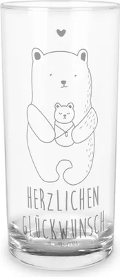 Produktbild von Mr. & Mrs. Panda Glas Bär Baby 200 ml - Transparent - Geschenk, Cocktailglas, Nichte, Longdrinkglas, Wasserglas, Tumbler, Glückwunsch, Neffe, Glasbecher, Teddy, Mutter