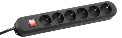 Produktbild von BACHMANN SMART Steckdosenleiste 6x Schutzkontakt, Schalter, schwarz, 5 m