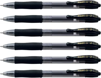 Produktbild von Pilot G2 10 Gelstifte, Kugelschreiber – Set mit 6 Stück – Schwarz