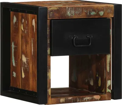 Produktbild von Nachttisch Mehrfarbig 40x35x40 cm Altholz Massivholz