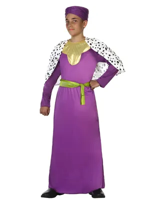 Obrázok produktu pre Fialový kostým kráľa kúzelníkov pre deti od 7 do 9 rokov (130-145 cm)