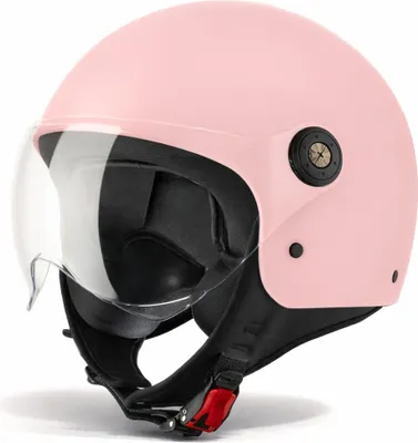 Produktbild von VINZ Duoro Roller Helm Jet Helm Mopedhelm Herren und Damen | in Gr. XS-XXL | Jethelm mit Visier | ECE 22.06  | Motorradhelm | Erhältlich in verschiedenen Farben - Rosa | S (55 - 56 cm)