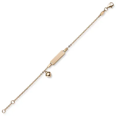 Produktbild von Armband Armkette mit Herz 585 Gold Rotgold 16cm Identbändchen für Kinder