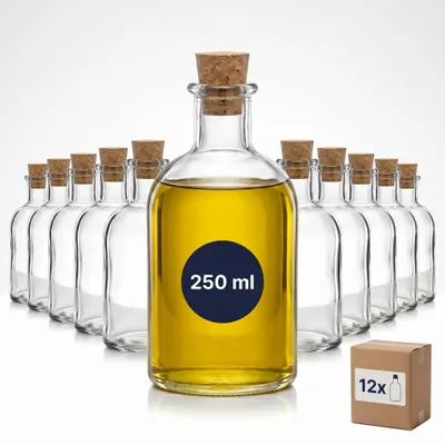 Image de Solidchoice - Ensemble de 12 flacons en verre transparent de 250 ml
