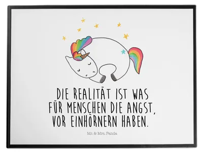 Produktbild von Mr. & Mrs. Panda schreibtischunterlage Einhorn Nacht - Weiß - Geschenk, Einhörner, bastelunterlage, Tischschoner, Freundin, Menschen, Träume, Schreibunterlage