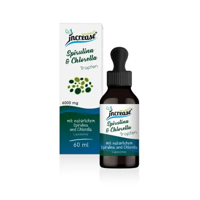 Produktbild von Liposomale Spirulina & Chlorella Tropfen hochdosiert - (180.000mg Spirulina & Chlorella pro Packung) 6000mg Spirulina & Chlorella pro Tagesdosis