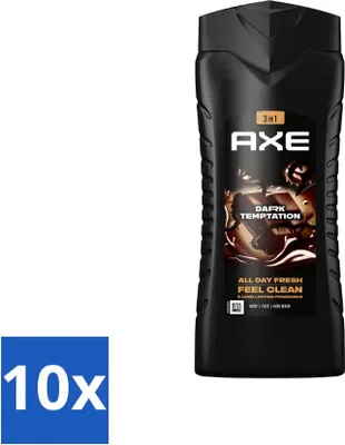 Obrázek produktu pro Sprchový gel Axe 3 v 1 XL Dark Temptation 400 ml - hodnotné balení - 10 kusů
