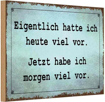 Produktbild von vianmo Holzschild 12x18 cm eigentlich hatte ich viel vor Dekoration