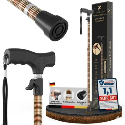 Obrázok produktu pre Automaticky nastaviteľná vychádzková palica pre seniorov, výška 65-102 cm