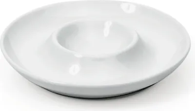 Produktbild von 48x Eierbecher mit Ablage Ø 10,5 cm weiß, Porzellan