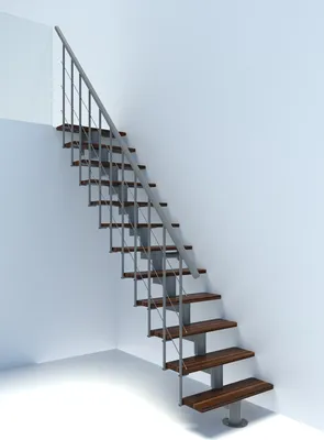 Produktbild von Minka Mittelholmtreppe Comfort Top 37 - 312cm Geschosshöhe Walnuss Grau