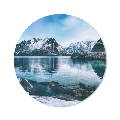 Produktbild von MuchoWow® Mauspad Mousepad Wasser - Berge - Natur 40x40 cm - Mousepads - Maus Mat - Pad - Mausunterlage - Schreibtisch Accessoires