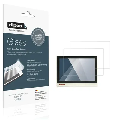 Obrázek produktu pro 2x ochranná fólie pro Beckhoff CP2913 - Anti-Shock 9H, fólie dipos Glass, plastové sklo