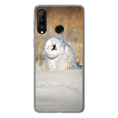 Produktbild von MuchoWow® Handyhülle Schutzhülle Hülle für Huawei P30 Lite Eule - Schnee - Düne Silikon Softcase Handy Hülle - Handyhülle