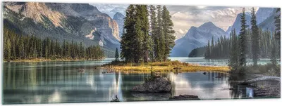 Produktbild von Bilder auf glas - Einteilig - See Landschaft Natur - 160x50cm - Glasbilder - Wandbilder - Bilder - zum Aufhängen bereit - Wanddekoration aus Glas - Glas Bilder - Wandbild auf Glas - GAB160x50-4133