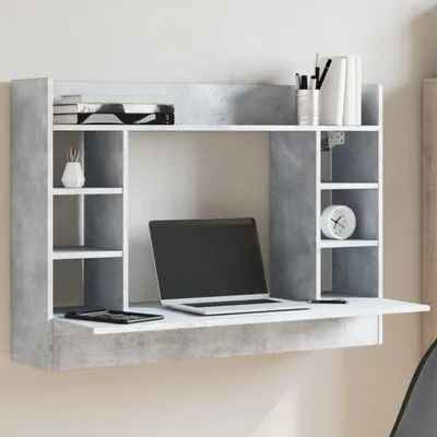Produktbild von Wandschreibtisch in Betongrau, 105 x 48 x 75 cm aus Holzwerkstoff