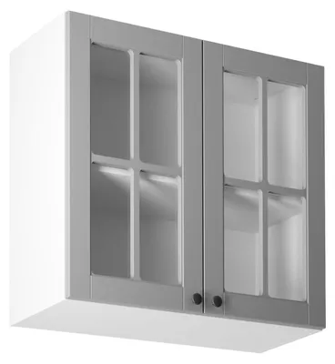 Immagine prodotto di Pensile in vetro LUMEA - larghezza 80 cm, grigio/bianco