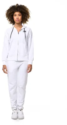 Zdjęcie produktu dla Letni komplet damski – bluza z kapturem i zamkiem oraz spodnie typu jogger Leone Basic