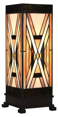 Produktbild von Clayre & Eef Tiffany Tischlampe 17x17x44 cm Braun Glas