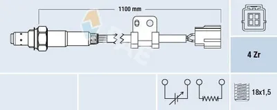 Produktbild von FAE Lambdasonde für MAZDA 6 (GG) nach-Kat 1100mm 77295