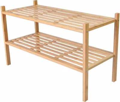 Obrázek produktu pro Bambusový regál, 2 police, botník, 68 x 29 x 40 cm
