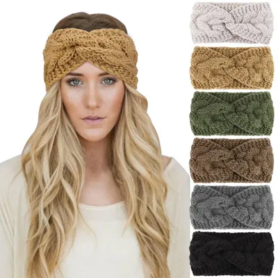 Produktbild von Set mit 6 gehäkelten Ohrenwärmern für Damen, ideal für den Winter