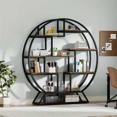 Imagen del producto de Estantería para libros - Estante para libros - Librero - Estantería abierta - Mueble de almacenamiento - Color marrón rústico - Diseño vertical que ahorra espacio