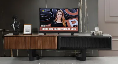 Obrázok produktu pre Hnedo-čierna TV skrinka Dizajnová obývacia izba TV skrinka