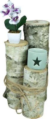 Produktbild von Dekorative Holzstämme Set – Natürliche Holzblöcke für Innen und Außen