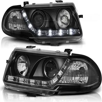 Produktbild von Scheinwerfer LED Tagfahrlicht Optik passend für Opel Astra F Bj. 94-98 Schwarz