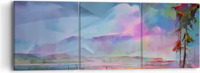 Produktbild von Bild auf Leinwand - Leinwandbild - Berge Baum Wasser - 90x30cm - Wand Bild - Wanddeko - Wandbilder - Leinwanddruck - Bilder - Kunstdruck - Wanddekoration - Leinwand bilder - Wandkunst - CA90x30-3919