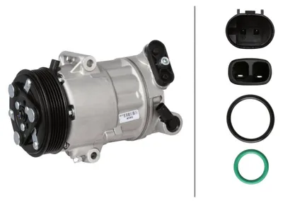 Image de Compresseur de climatisation 12 V, Ø 110 mm, HELLA Thermo-Expertise, compatible notamment avec la FIAT 500X