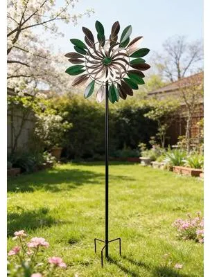 Produktbild von Gartenstecker Windrad Metall Lafiora 60 x 24 x 195 cm schwarz grau