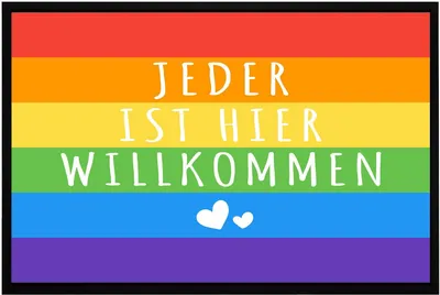 Fußmatte Regenbogen-Spruch 60x40 cm waschbar rutschfest