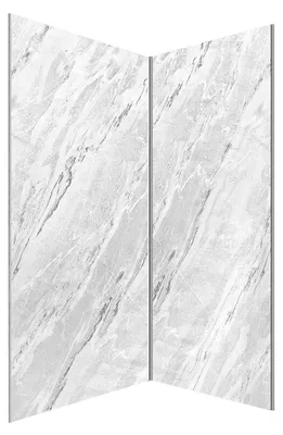 Image de Pack 2 Panneaux Muraux Pierre Artic Storm 80+120x210 + Profilés Chrome - STONE'IT