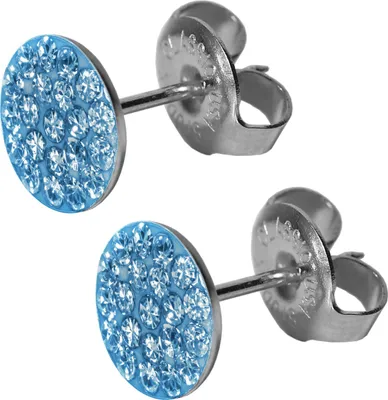Produktbild von Kristalliner Chirurgenstahl Ohrstecker in blau Studex Sensitive