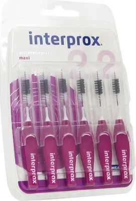 Image de Brossettes interdentaires Interprox violettes, maxi, lot de 6