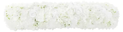 Produktbild von Künstliche Blumengirlande - Blumenreihe aus Seide - Rosen und Hortensien - Hochzeitsdekoration - Outdoor Deko - Weiß