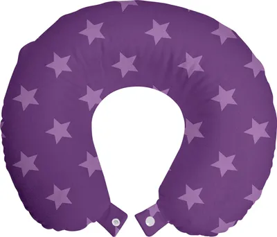 Produktbild von ABAKUHAUS Star Reisekissen Nackenstütze, Lila Farbpalette Shapes, Schaumstoff Reiseartikel für Flugzeug und Auto, 30x30 cm, Lila und Mauve