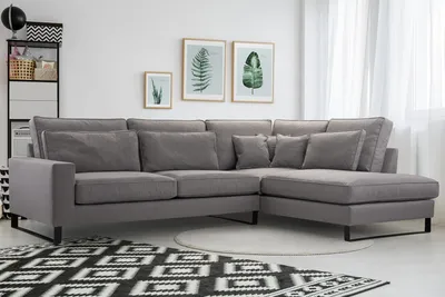 Produktbild von AX LIVING Ecksofa grau Castellio 314 cm – Wohnlandschaft L Form R