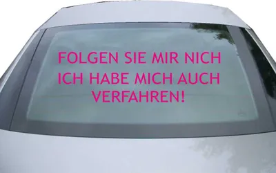 Produktbild von Indigos UG - Aufkleber Heckscheibe & Motorklappe DE7107 - pink - 600x185 mm - Bitte nicht folgen - Auto Scheiben Fenster Heckklappe Tuning Racing JDM - Die cut